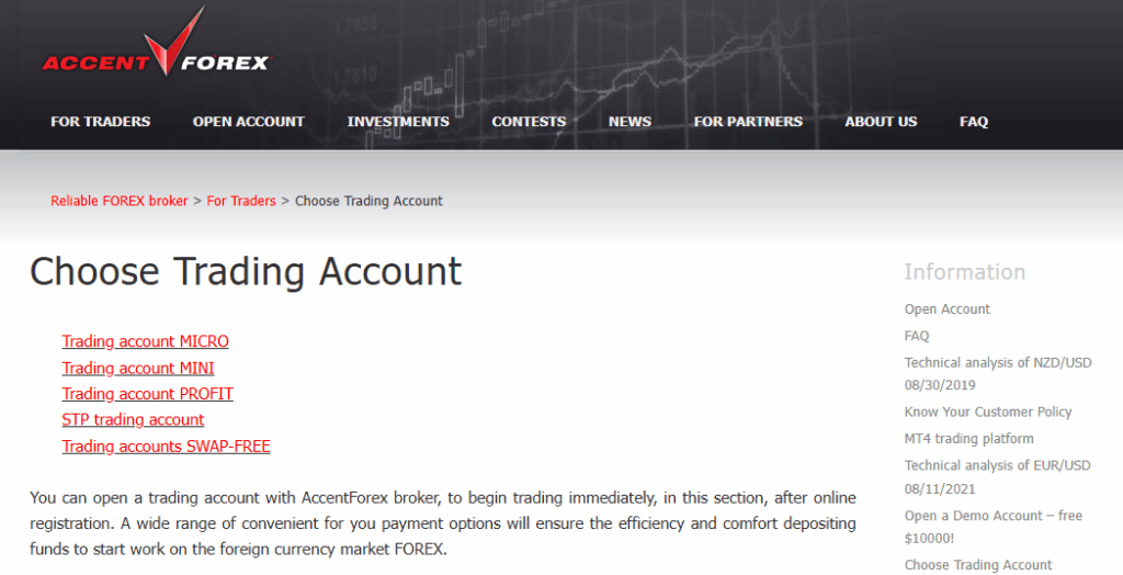AccentForex Accounts