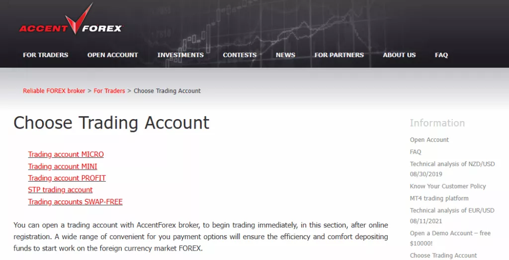 AccentForex Accounts