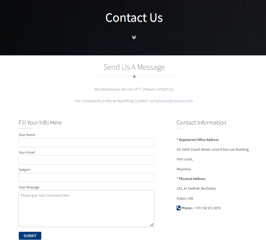 COINEXX Customer Support