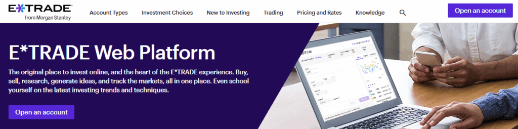 E*TRADE web investing platform