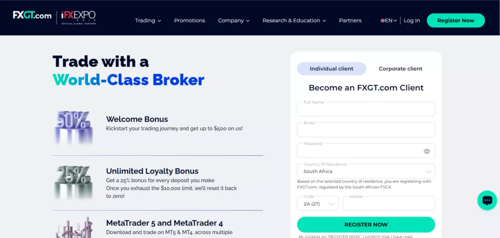 FXGT Open Demo Account