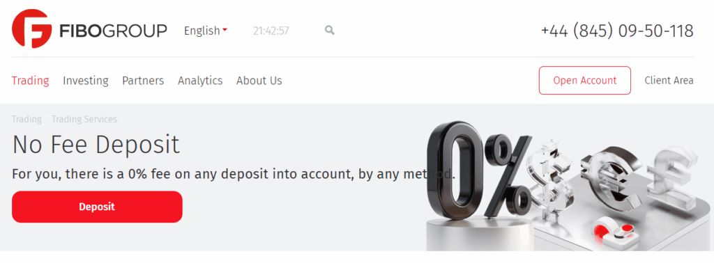 FIBO Group deposit and withdrawal methods