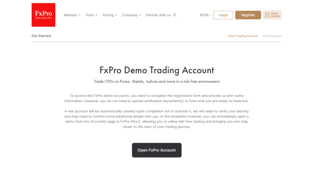 FxPro Demo Account FxPro Demo Account