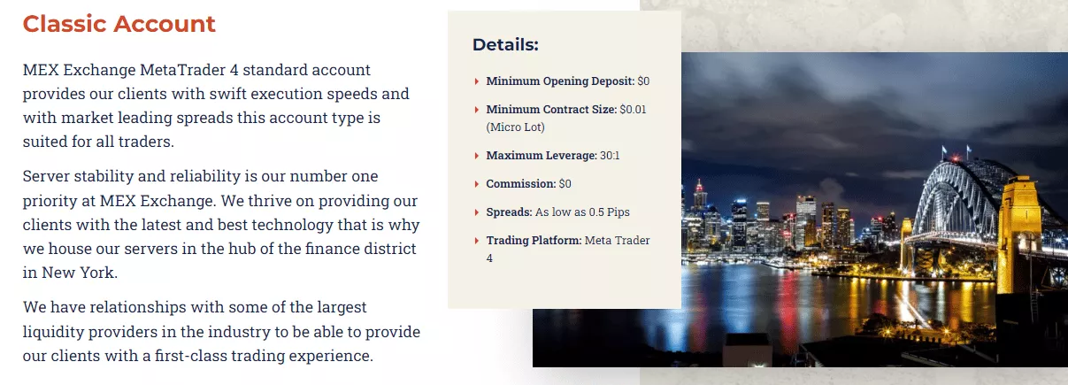 MEX Exchange Accounts