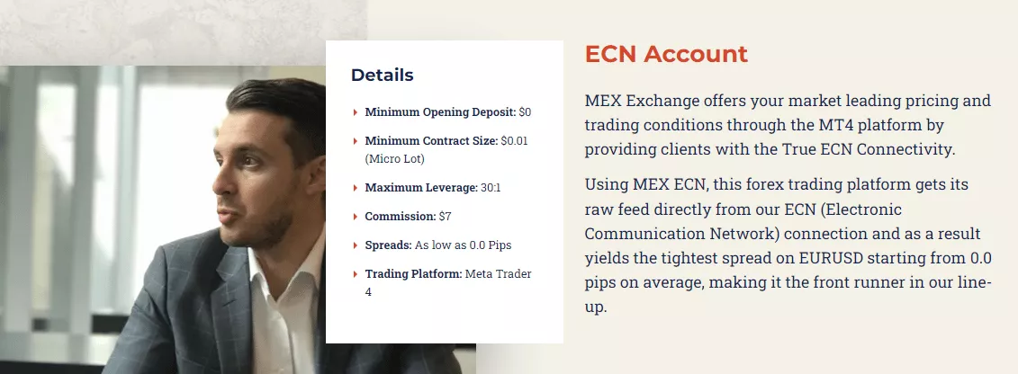 MEX Exchange Accounts