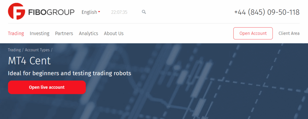 FIBO Group MT4 Cent account