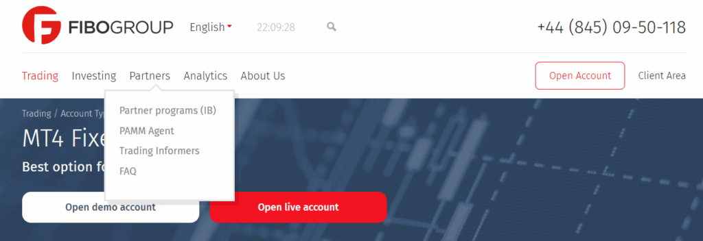FIBO Group MT4 Fixed account