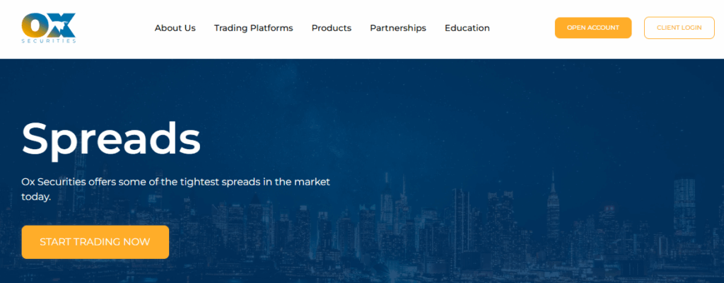 OX Securities Fees and Spreads