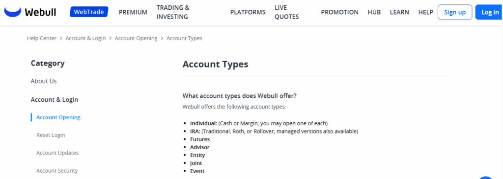 Webull Accounts