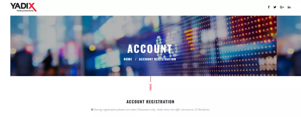 Yadix Account Set Up