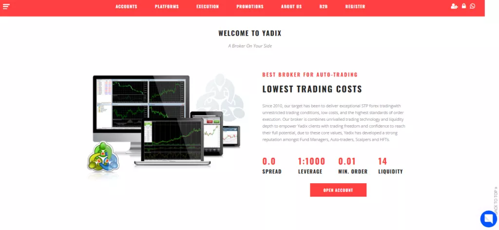 Yadix Fees and Spreads