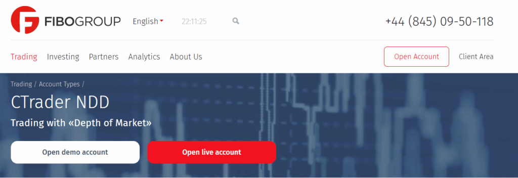 FIBO Group cTrader NDD account