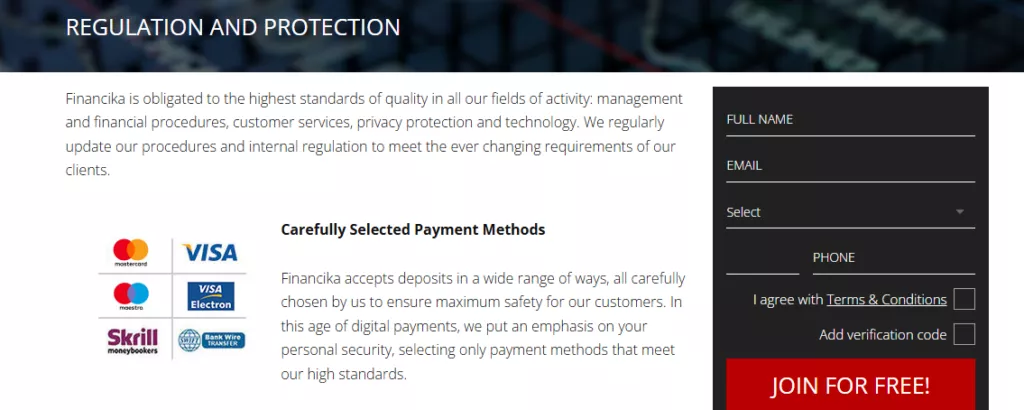 FINANCIKA TRADE Safety and Security