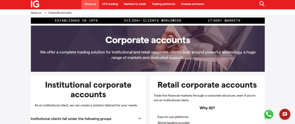 IG Group Corporate Accounts IG Group Corporate Accounts