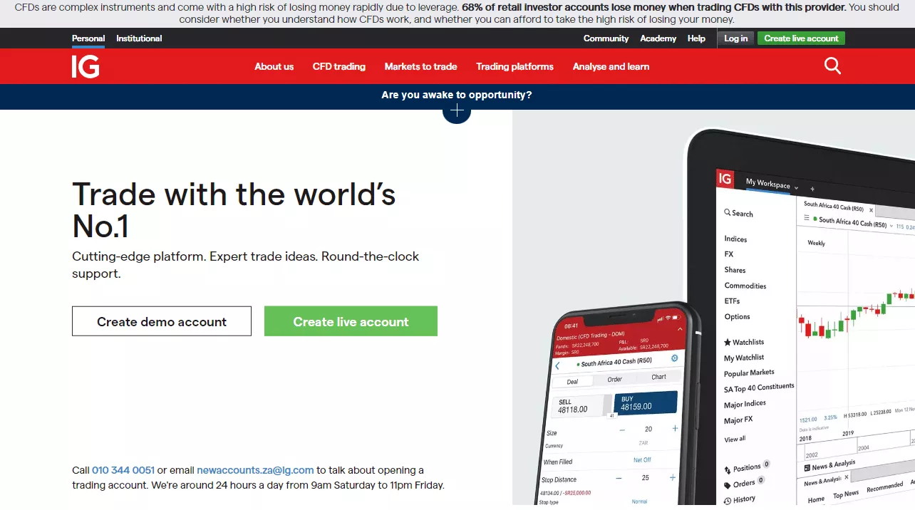 Best Forex Broker for beginners in South Africa - IG