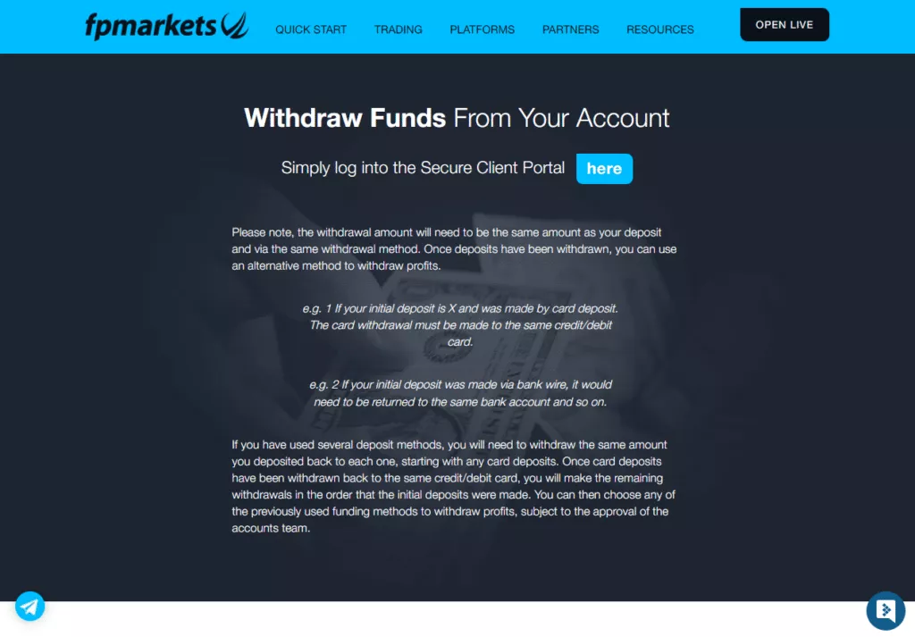 How to Withdraw Funds from FP Markets How to Withdraw Funds from FP Markets