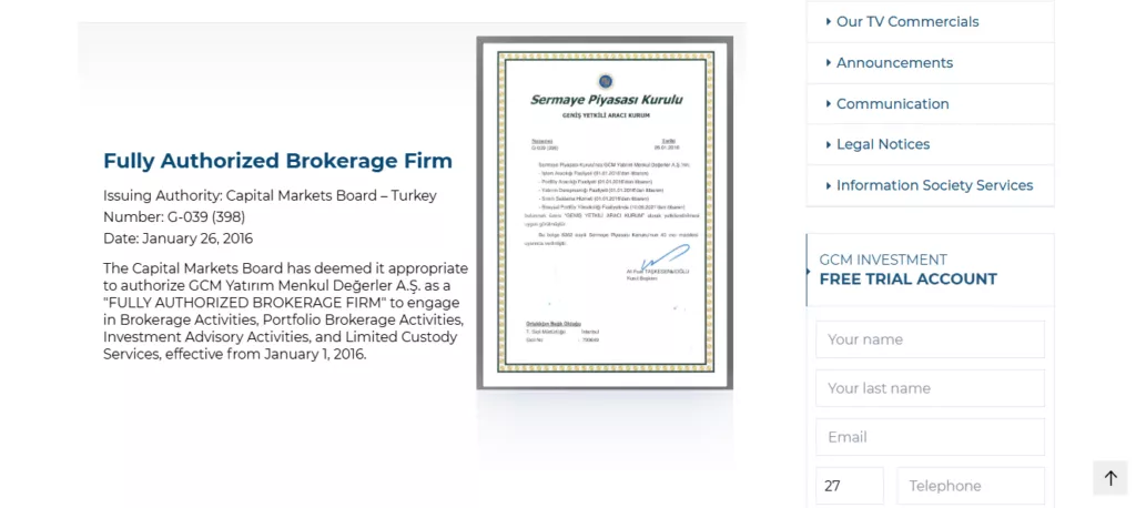 GCM Yatirim Safety and Security