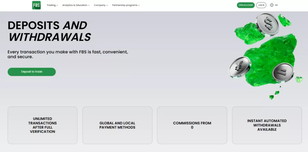 FBS Detailed Withdrawal Information for Traders