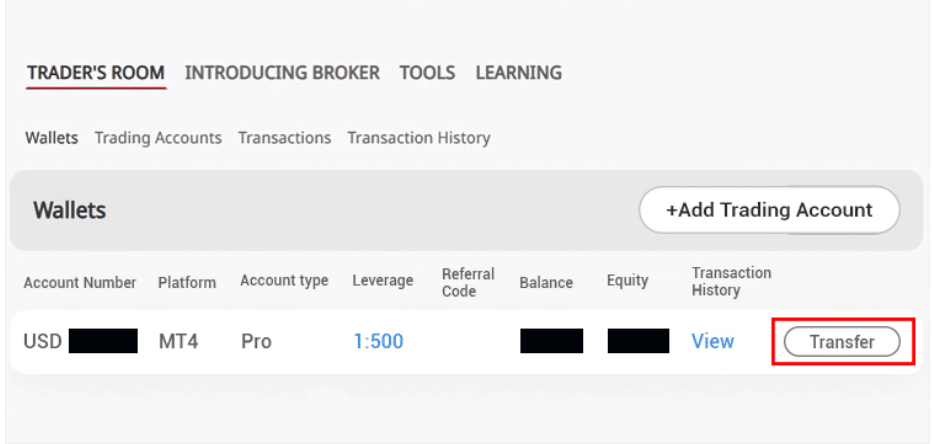 How to Withdraw from Tickmill step 2