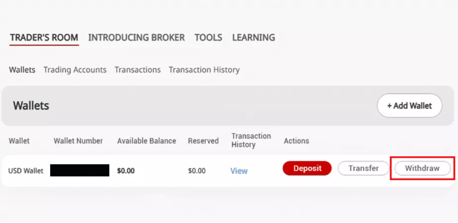 How to Withdraw from Tickmill step 3