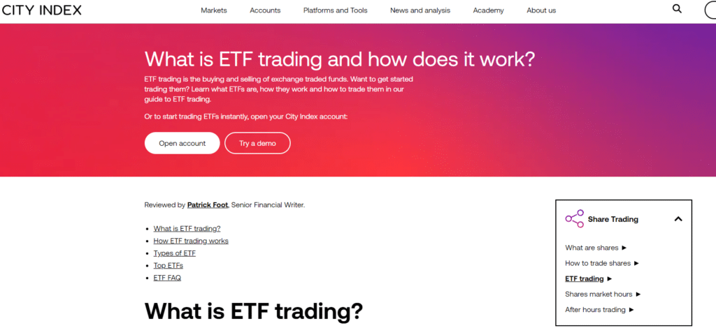 City Index ETF Forex Brokers