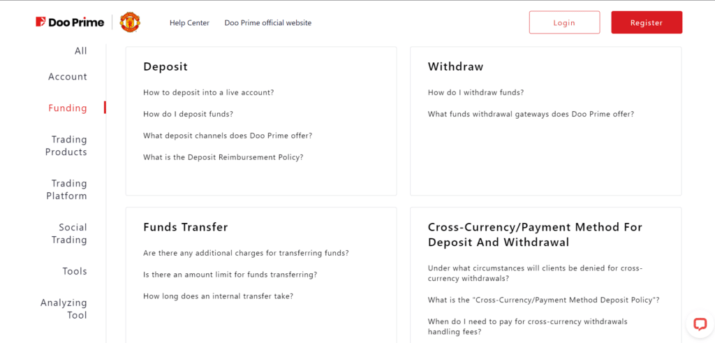 Deposits and Withdrawals Doo Prime