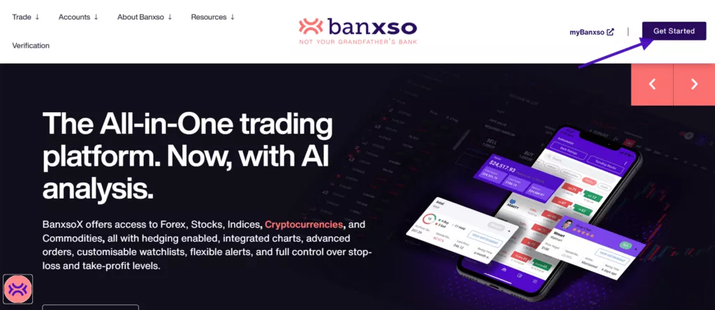 How to open a Banxso Account Step 1