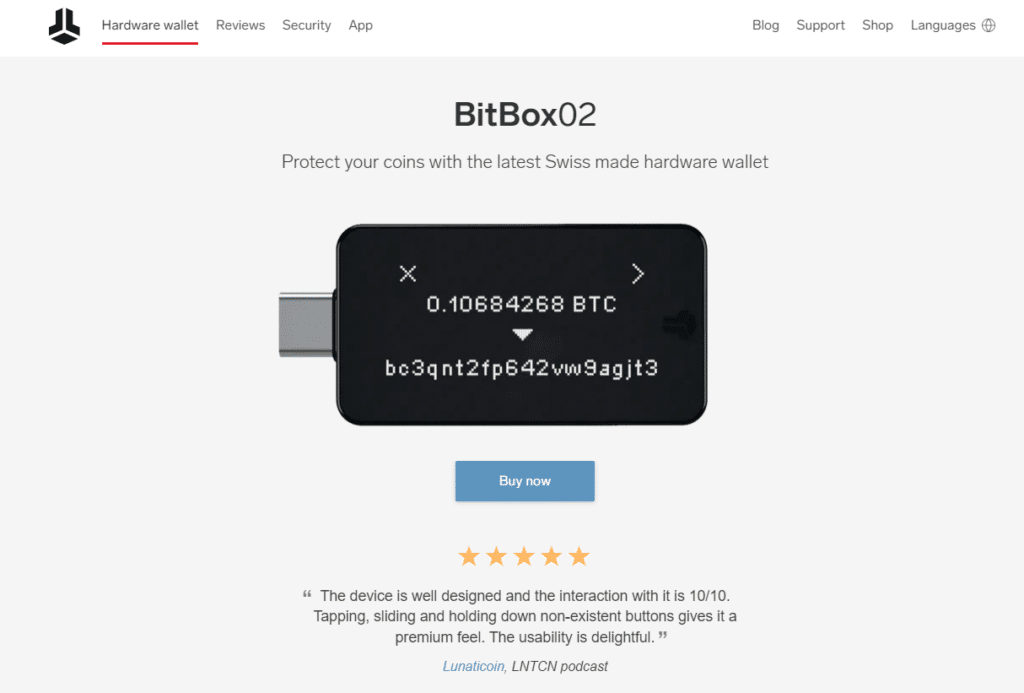 BitBox02 Best Cold Storage Cryptocurrency Wallets 