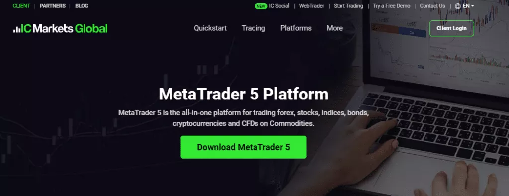 IC Markets Best MT5 Crypto Broker