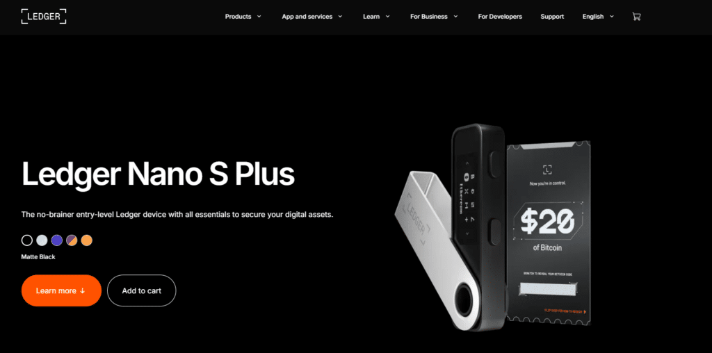 Ledger Nano S Plus Cold Storage Cryptocurrency Wallets