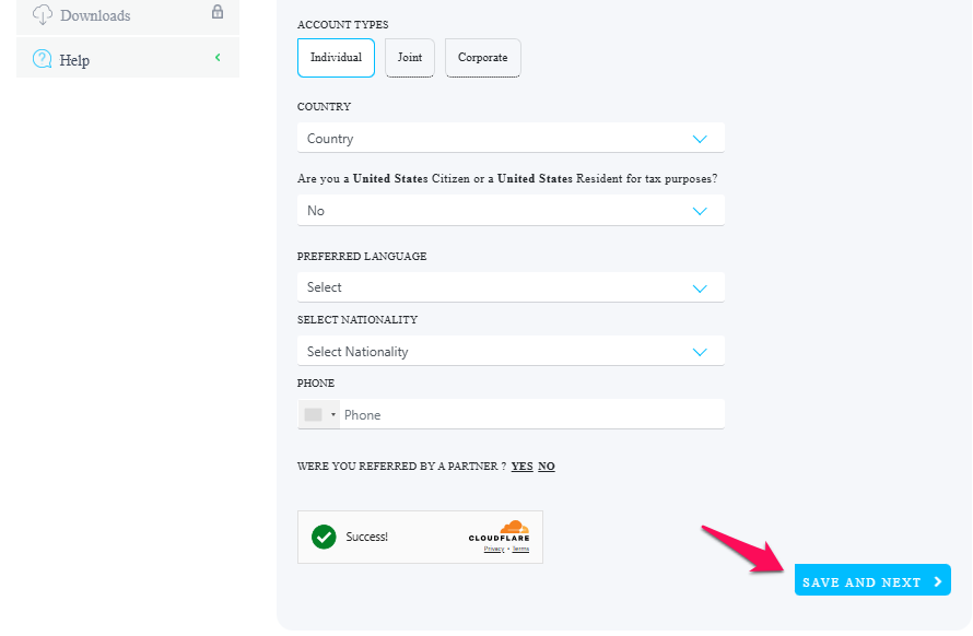 How to Open an FP Markets Account step 2