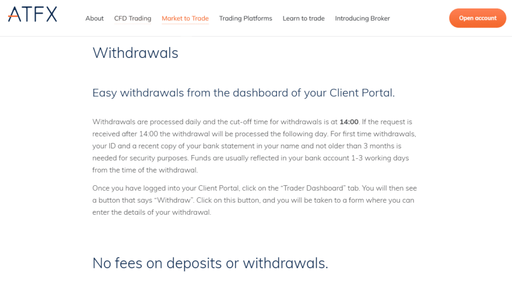 ATFX Broker Fees ATFX Broker Fees