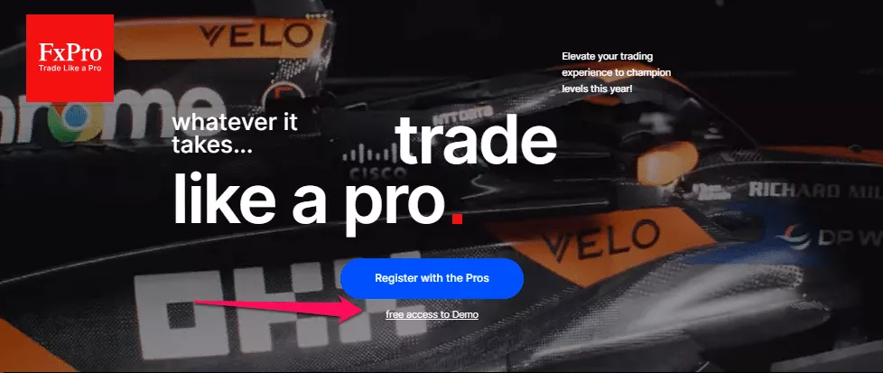 How to Open a FxPro Demo Account step 1