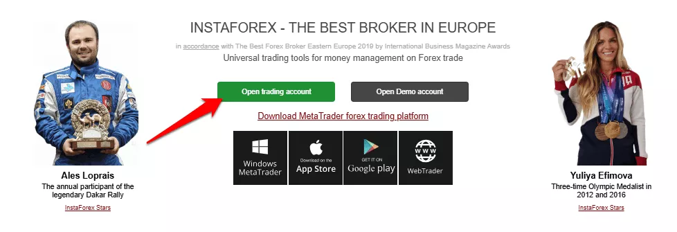 How to Open an InstaForex Account step 1