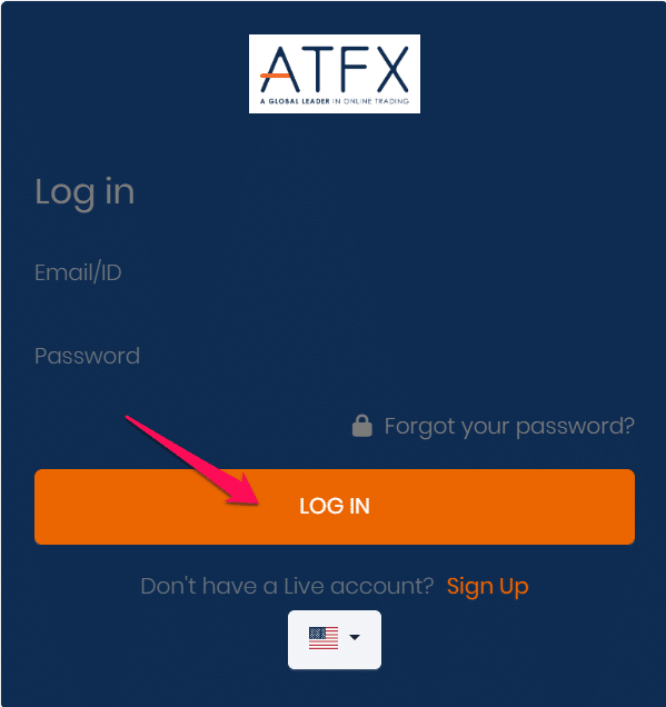 How to make an ATFX Minimum Deposit step 1