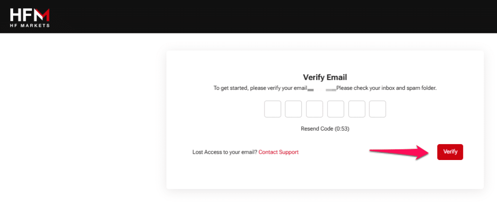 How to open an HFM Account step 3
