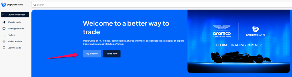 How to set up a Pepperstone Demo Account &ndash; Step 1