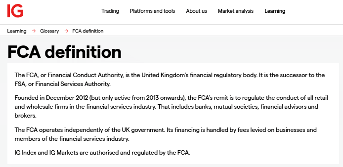 IG FCA Regulated