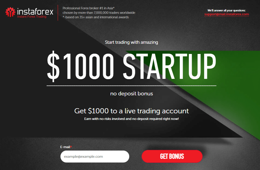 InstaForex Sign up Bonus