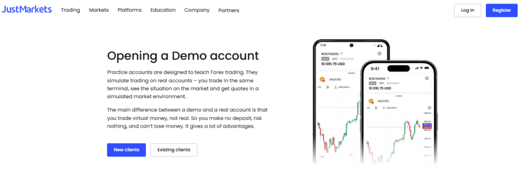JustMarkets Demo Account