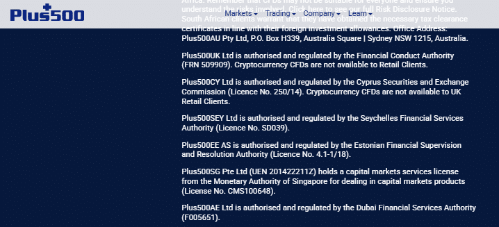Plus500 FCA Regulated