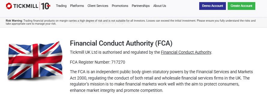 Tickmill FCA Regulated