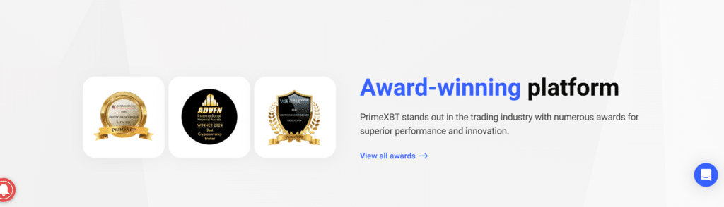 Award Winning Platform PrimeXBT Award Winning Platform PrimeXBT