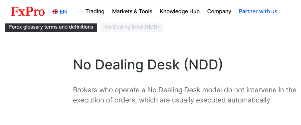 FxPro NDD Broker