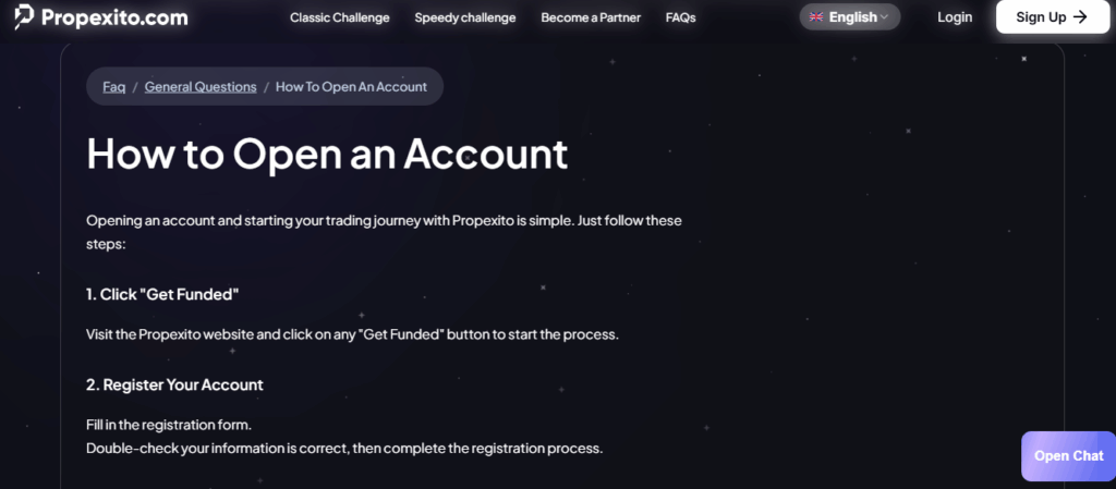 How to Open a Propexito Account &ndash; Step-by-Step Guide