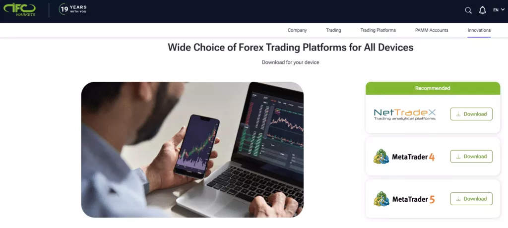 IFC Markets Trading platforms