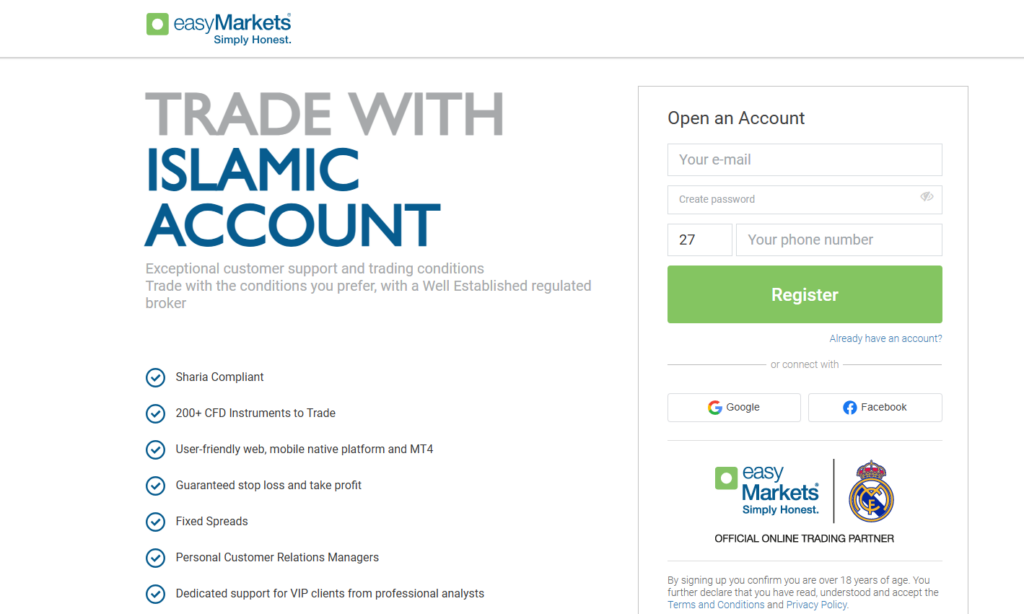 easyMarkets Islamic