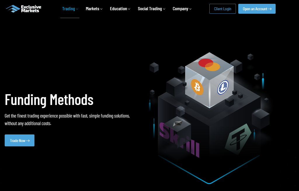Exclusive Markets Deposits and Withdrawals Exclusive Markets deposit and withdrawal methods