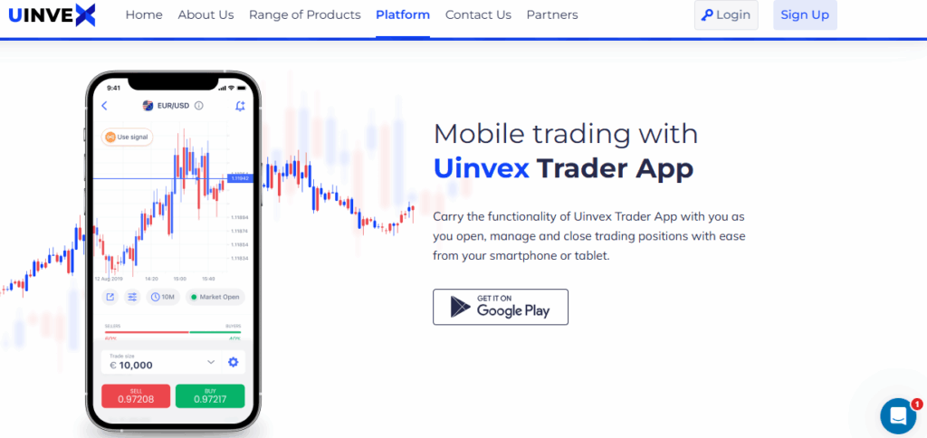 Uinvex Mobile App