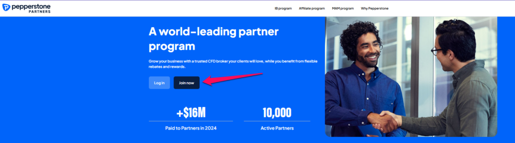 How to open an Affiliate Account with Pepperstone step 1
